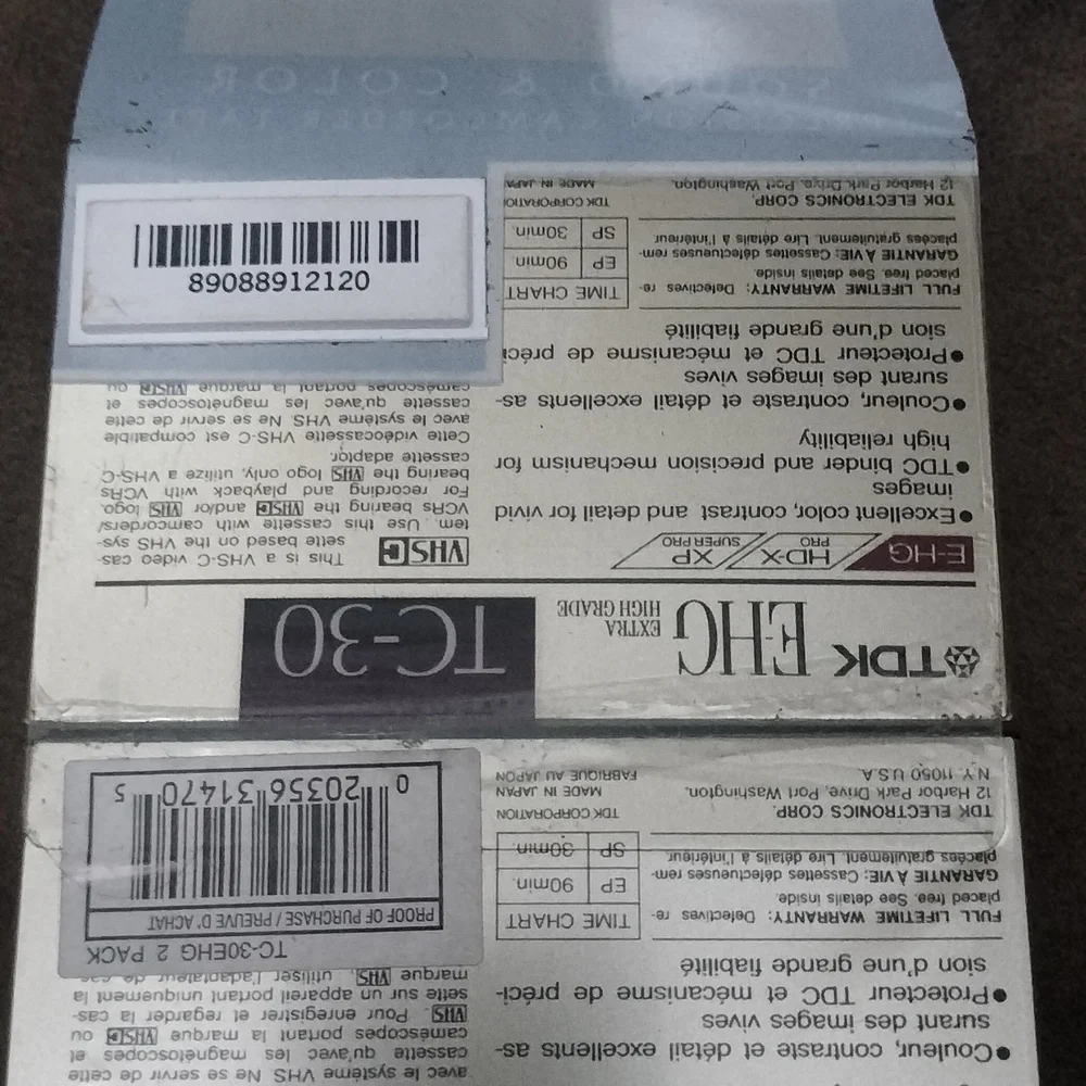 TDK EHG TC-30 VHS Camcorder Tapes Lot Of 4